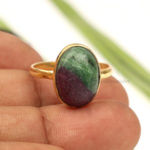 Shop Ruby Zoisite Jewelry! 100% Natural Ruby Zoisite Ring – 10x14mm Oval Ruby Ring – 18K Micron Gold Plated Ring – Gemstone  Ring – Thanksgiving Ring – Gift For Women | Natural genuine Ruby Zoisite jewelry. Buy crystal jewelry, handmade handcrafted artisan jewelry for women.  Unique handmade gift ideas. #jewelry #beadedjewelry #beadedjewelry #gift #shopping #handmadejewelry #fashion #style #product #jewelry #affiliate #ad