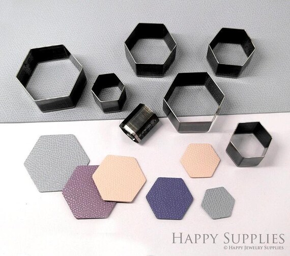 10mm-100mm Hexagon Leather Cutting Die Earring / Leather Die Cut Mold / Leather Earrings Die Cutter / Polymer Clay Cutters
