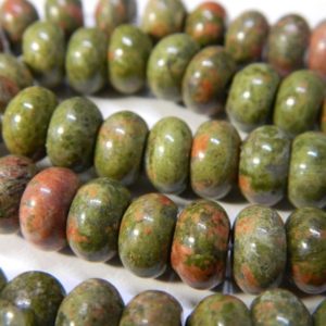 Shop Unakite Rondelle Beads! 10x6MM Rondelle Unakite Gemstone Jewelry Beads – Green & Red Natural Unakite Rondelle Abacus Beads – 15" Strand / 60 Beads Per Order KS85 | Natural genuine rondelle Unakite beads for beading and jewelry making.  #jewelry #beads #beadedjewelry #diyjewelry #jewelrymaking #beadstore #beading #affiliate #ad