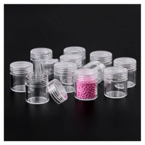 Shop Bead Storage Containers & Organizers! 12pcs Round Clear Plastic Container with Lid Jewelry Bead Glitter DIY | Shop jewelry making and beading supplies, tools & findings for DIY jewelry making and crafts. #jewelrymaking #diyjewelry #jewelrycrafts #jewelrysupplies #beading #affiliate #ad