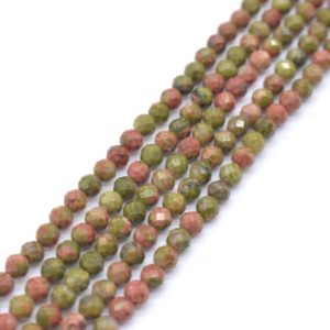 Shop Unakite Faceted Beads! 13 inch Strand Natural Unakite Faceted Round Beads – Unakite Beads – Unakite Round Beads Strand – Beads For Jewelry – 3MM Beads | Natural genuine faceted Unakite beads for beading and jewelry making.  #jewelry #beads #beadedjewelry #diyjewelry #jewelrymaking #beadstore #beading #affiliate #ad
