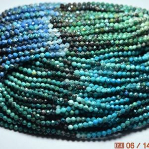 Shop Chrysocolla Rondelle Beads! 13 Inches Strand, Chrysocolla Shaded Micro Faceted Rondelles, Size 2.50 mm | Natural genuine rondelle Chrysocolla beads for beading and jewelry making.  #jewelry #beads #beadedjewelry #diyjewelry #jewelrymaking #beadstore #beading #affiliate #ad