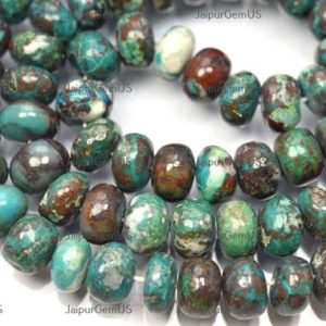 Shop Chrysocolla Rondelle Beads! 16 Inch Strand, Finest Quality, Natural Chrysocolla Smooth Fancy Rondelles Shape Beads, Size-9.00-9.50mm Approx (CC-021) | Natural genuine rondelle Chrysocolla beads for beading and jewelry making.  #jewelry #beads #beadedjewelry #diyjewelry #jewelrymaking #beadstore #beading #affiliate #ad