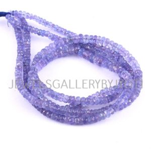 16 Inches Long Strand Tanzanite Faceted Rondelles, Tanzanite Rondelle Beads, Tanzanite Faceted Buttons (3.5 to 4 mm approx) | Natural genuine rondelle Tanzanite beads for beading and jewelry making.  #jewelry #beads #beadedjewelry #diyjewelry #jewelrymaking #beadstore #beading #affiliate #ad
