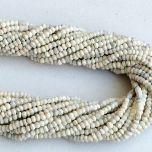 Shop Howlite Rondelle Beads! 2.5-3mm Howlite Faceted Rondelles Beads, Natural Howlite Tiny Beads, Howlite For Jewelry, 13 Inch Howlite (1 Strand To 5 Strands Options) | Natural genuine rondelle Howlite beads for beading and jewelry making.  #jewelry #beads #beadedjewelry #diyjewelry #jewelrymaking #beadstore #beading #affiliate #ad