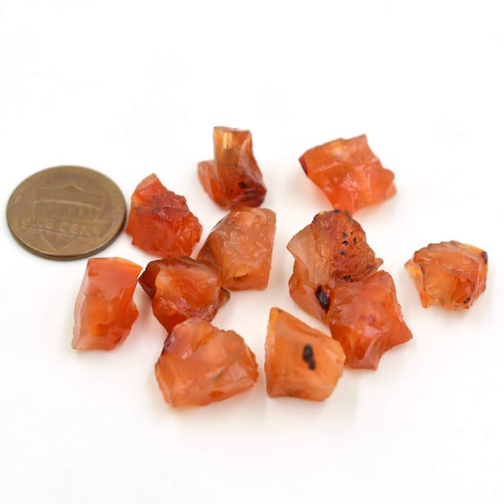 2 Mm Hole Center Drill Carnelian Rough, Loose Crystal Birthstone Raw For Jewelry,10 To 15mm Carnelian Rough Beads, Wholesale Raw Rough Stone