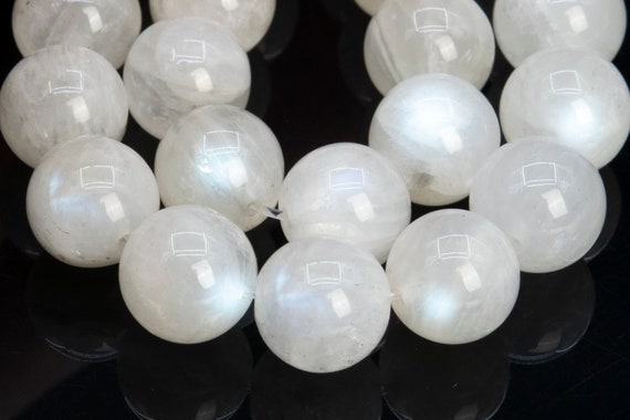 Genuine Natural Rainbow Moonstone Gemstone Beads 7mm White Round Aa Loose Beads (112968)