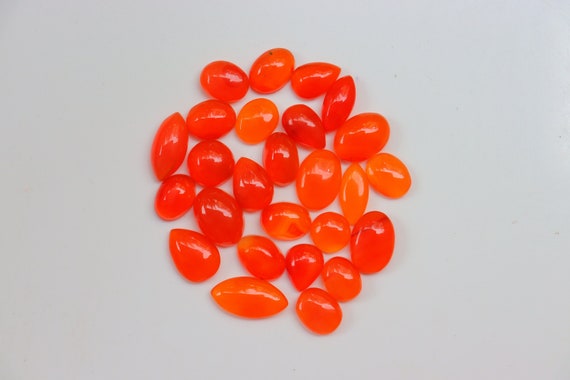 26 Pieces Lot, Carnelian Cabochon, Carnelian Crystal, Natural Carnelian, Carnelian Crystal For Jewelry, Orange Carnelian Gemstone #5019