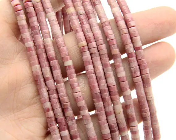 2x3mm/2x4mm Line Rhodonite  Rondelle Beads,for Diy Making Beads,wholesale Gemstone Beads,polished Bracelet Beads/necklace Beads.