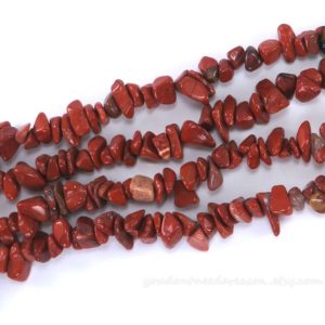 Shop Red Jasper Chip & Nugget Beads! 30" Strand of Natural Red Jasper Chip Beads | Natural Red Gemstone Chips | Approximate size of chips is 5-8×5-8mm | Natural genuine chip Red Jasper beads for beading and jewelry making.  #jewelry #beads #beadedjewelry #diyjewelry #jewelrymaking #beadstore #beading #affiliate #ad