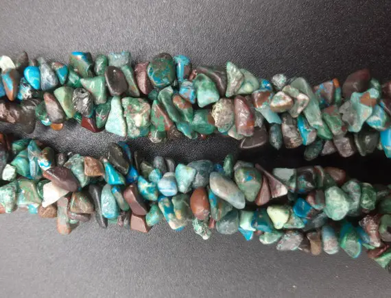34" Natural Chrysocolla Smooth Nugget Uncut Chips Gemstone Beads Raw Rough Beads Semi Precious Stone Jewelry Making Crafts