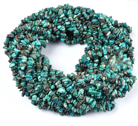 Natural Chrysocolla Uncut Chips Gemstone Beads.34"strand Fine Quality Blue Chrysocolla Raw Rough Smooth Bead Jewelry Making Sale Chrysocolla