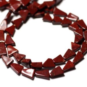 Shop Red Jasper Bead Shapes! 36cm 60pc env – stone beads wire – Jasper red Triangles 5-6mm – 8741140013148 | Natural genuine other-shape Red Jasper beads for beading and jewelry making.  #jewelry #beads #beadedjewelry #diyjewelry #jewelrymaking #beadstore #beading #affiliate #ad