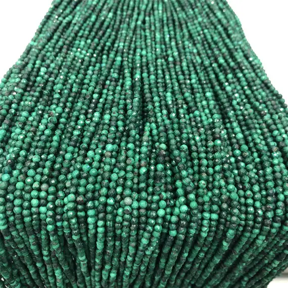 3mm 4mm Natural Malachite Faceted Beads ,tiny Gemstone Beads, Jewelry Supplies