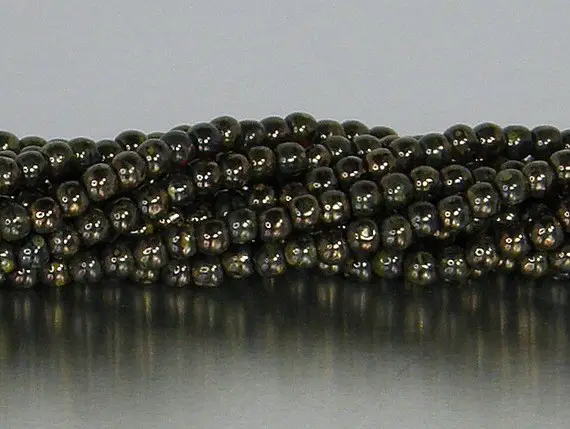 3mm Round Bead, Siam Ruby Bronze Picasso, Druk Bead, (5-03-bt9008), 100 Count