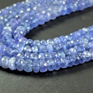 Shop Tanzanite Rondelle Beads! 4-7 mm Faceted Tanzanite Rondelle Beads – Blue Tanzanite Beads – Indian Cut Beads – Natural Indian Beads – Jewelry Making -Crystal Shop | Natural genuine rondelle Tanzanite beads for beading and jewelry making.  #jewelry #beads #beadedjewelry #diyjewelry #jewelrymaking #beadstore #beading #affiliate #ad