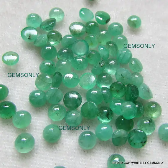 4mm Natural Emerald Cabochon 4x4mm Round 4mm Round Cabochon Emerald 4mm Quality We Always Deal In Nice Quality Emerald Round Only Natural