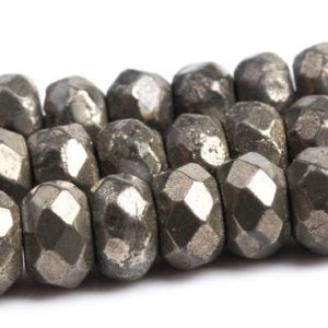 Shop Pyrite Rondelle Beads! 4x2MM Copper Pyrite Beads Grade AAA Natural Gemstone Faceted rondelle Loose Beads 15.5"/ 7.5" Bulk Lot Options (102143) | Natural genuine rondelle Pyrite beads for beading and jewelry making.  #jewelry #beads #beadedjewelry #diyjewelry #jewelrymaking #beadstore #beading #affiliate #ad