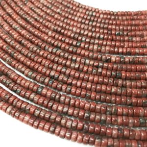 Shop Red Jasper Rondelle Beads! 4x2mm Red Jasper Rondelle Beads,Gemstone Loose Beads | Natural genuine rondelle Red Jasper beads for beading and jewelry making.  #jewelry #beads #beadedjewelry #diyjewelry #jewelrymaking #beadstore #beading #affiliate #ad