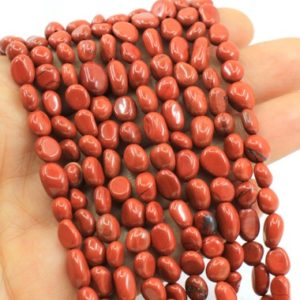 Shop Red Jasper Chip & Nugget Beads! 5-8mm Natural Red Jasper Nugget Gemstone Beads, 1 Strand 57 pcs / PNB-03 | Natural genuine chip Red Jasper beads for beading and jewelry making.  #jewelry #beads #beadedjewelry #diyjewelry #jewelrymaking #beadstore #beading #affiliate #ad