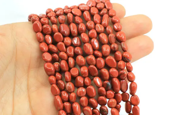 5-8mm Natural Red Jasper Nugget Gemstone Beads, 1 Strand 57 Pcs / Pnb-03