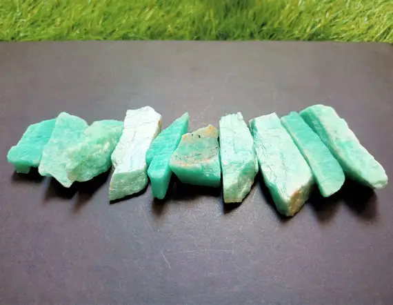 5 Piece Raw Amazonite Crystal - Natural Amazonite Rough - Good Luck Stone - Jewelry Making Stone - Healing Stone - Crystal Shop - 20 - 30 Mm