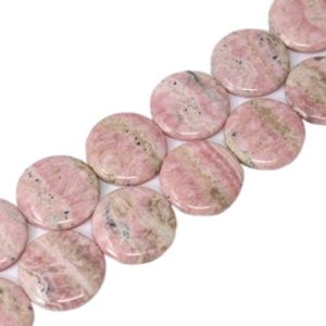 Shop Rhodochrosite Bead Shapes! 5x30mm Natural Rhodochrosite coin shape Center Drilled Gemstone Bead Strand (15 Inches Long) | Natural genuine other-shape Rhodochrosite beads for beading and jewelry making.  #jewelry #beads #beadedjewelry #diyjewelry #jewelrymaking #beadstore #beading #affiliate #ad