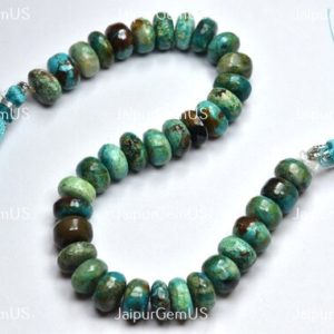 Shop Chrysocolla Rondelle Beads! 7.50 Inch Strand, Gorgeous Quality, Natural Chrysocolla Smooth Fancy Rondelle Shape Beads, Size-9-10mm | Natural genuine rondelle Chrysocolla beads for beading and jewelry making.  #jewelry #beads #beadedjewelry #diyjewelry #jewelrymaking #beadstore #beading #affiliate #ad