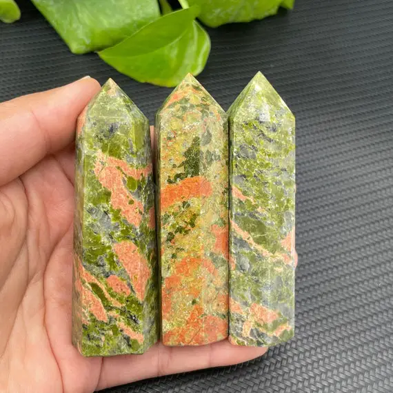 70g+ Natural Unakite Quartz Crystal Obelisk,home Decor,reiki Healing,crystal Collectible,crystal Wand,crystal Heal,energy Tower