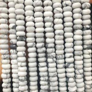Shop Howlite Rondelle Beads! 8 mm Matte White Howlite Rondelle Beads, Gemstone Beads , Semi Precious Beads , Wholesale Beads,Full Strand | Natural genuine rondelle Howlite beads for beading and jewelry making.  #jewelry #beads #beadedjewelry #diyjewelry #jewelrymaking #beadstore #beading #affiliate #ad