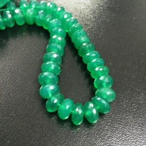 Shop Onyx Rondelle Beads! Green Onyx Faceted Rondelle Beads 9" Natural Onyx Rondelle Beads AAA+ Fine Quality Green Onyx Stone Necklace Jewelry | Natural genuine rondelle Onyx beads for beading and jewelry making.  #jewelry #beads #beadedjewelry #diyjewelry #jewelrymaking #beadstore #beading #affiliate #ad