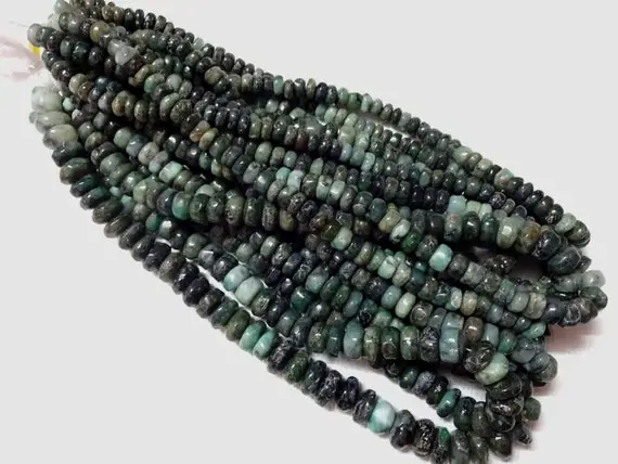 A Grade Dark Chrysocolla Shaded Smooth Rondelle Beads,size 7-8/10-12 Mm,full 16" Strand Length,super Quality Gems For Jewellery