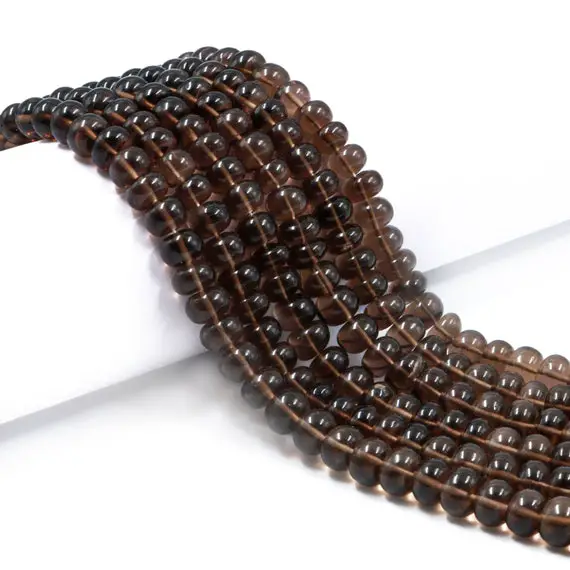 Smoky Quartz Smooth Rondelle Beads, 6 Mm To 9 Mm, Smoky Quartz Rondelle Beads, Smoky Jewelry Making Gemstone Beads, 18 Inches, Sku1541