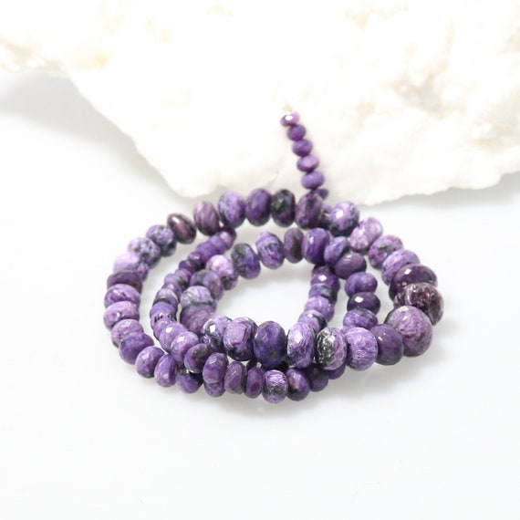 Aaa Charoite Beads Faceted Rondelles 5-11mm