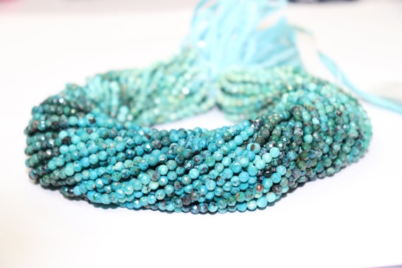 Aaa Chrysocolla Faceted Rondelle Beads   Chrysocolla Rondelle Beads   Chrysocolla Beads Strand  Chrysocolla Machine Cut Beads  Wholesale