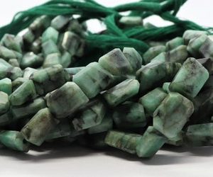 Shop Emerald Chip & Nugget Beads! AAA Natural Emerald Shaded Faceted Uneven Shape Nuggets, 6-8 MM Emerald Tumble Beads, 10 Inch Faceted Emerald Nuggets Beads | Natural genuine chip Emerald beads for beading and jewelry making.  #jewelry #beads #beadedjewelry #diyjewelry #jewelrymaking #beadstore #beading #affiliate #ad