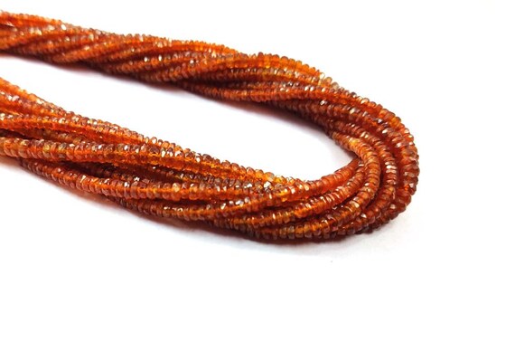 Aaa+ Natural Orange Kyanite Faceted Rondelle Beads 4-6mm, Kyanite Rondelle Beads 14"inch Strand, Kyanite Gemstone