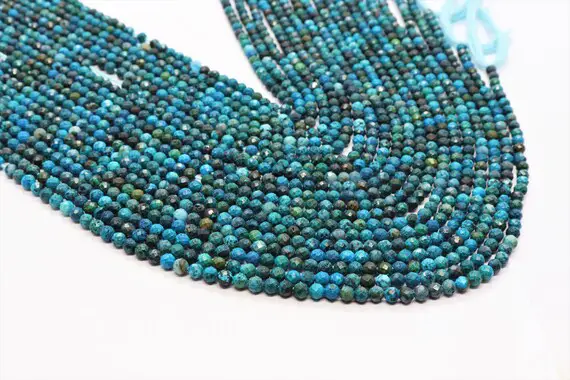 Aaa Chrysocolla Faceted Rondelle Beads 3.5-4 Mm Chrysocolla Round Beads Chrysocolla Rondelle Beads Aaa Quality Bead Wholesale Gemstone Beads