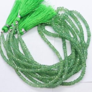 Shop Kyanite Rondelle Beads! AAA Quality Green Kyanite faceted rondelle beads Kyanite rondelle beads Mint Kyanite beads Natural gemstone beads Kyanite beads strand | Natural genuine rondelle Kyanite beads for beading and jewelry making.  #jewelry #beads #beadedjewelry #diyjewelry #jewelrymaking #beadstore #beading #affiliate #ad