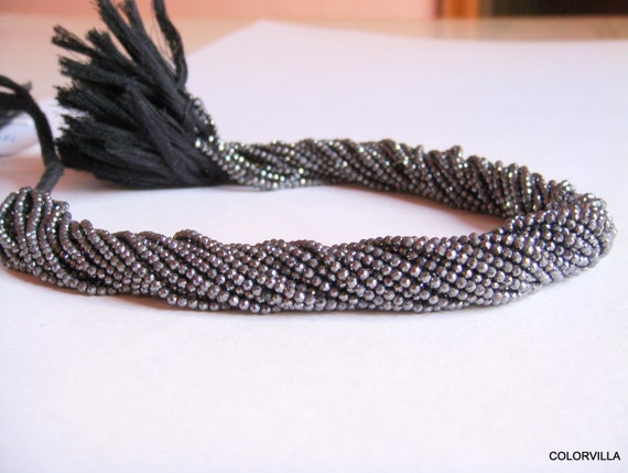 Aaa Quality Natural 2mm - 2.5mm Natural Silver Pyrite Rondelle Beads 13.5 Inches Length Faceted Rondelle Strand