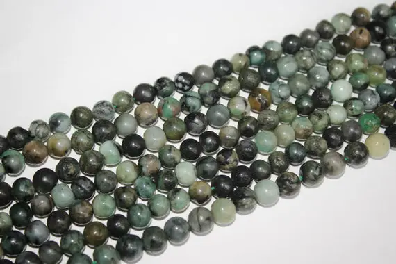 Aaa+ Quality Natural Emerald Smooth Round Gemstone Beads, Emerald Beads Strand For Jewelry Making Craft On Wholesale 13 Inch 8-9 Mm