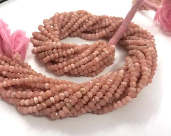Aaa Quality Rhodochrosite Faceted Rondelle Loose Gemstone Beads 13.5"inch Strand Wholesale Price