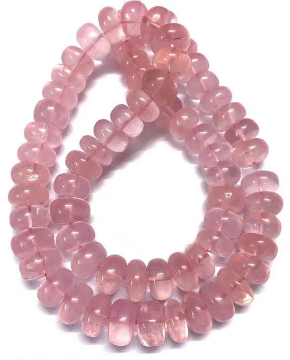 Aaa+ Rose Quartz Smooth Rondelle Beads Natural Pink Rose Quartz Rondelle Bead 12-13mm Rose Quartz Smooth Beads 20” Rose Quartz Gemstone Bead