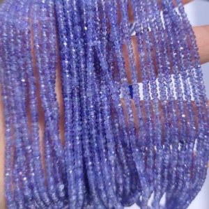 Shop Tanzanite Beads! AAA Tanzanite Faceted Rondelle Beads,16" Tanzanite Beads Tanzanite Rondelle beads, Wholesale Beads For Jewelry Necklace | Natural genuine beads Tanzanite beads for beading and jewelry making.  #jewelry #beads #beadedjewelry #diyjewelry #jewelrymaking #beadstore #beading #affiliate #ad