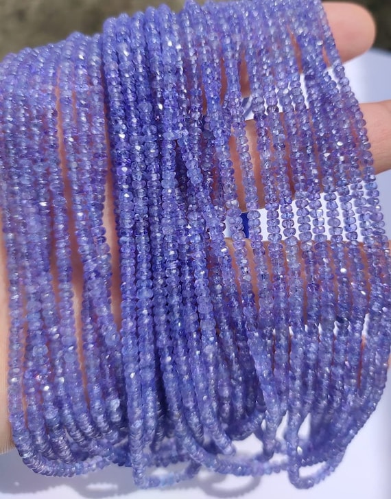 Aaa Tanzanite Faceted Rondelle Beads,16" Tanzanite Beads Tanzanite Rondelle Beads, Wholesale Beads For Jewelry Necklace