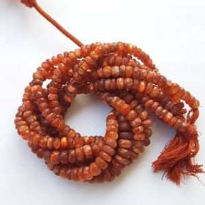 AAA+++1 strand sunstone faceted rondelle beads/natural sunstone faceted beads/red sunstone faceted beads/lowest price/9"length of per strand | Natural genuine rondelle Sunstone beads for beading and jewelry making.  #jewelry #beads #beadedjewelry #diyjewelry #jewelrymaking #beadstore #beading #affiliate #ad