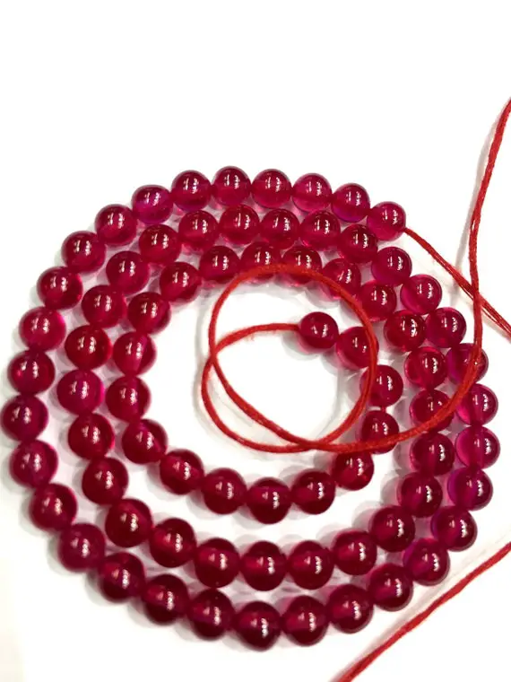 Aaaa++ Quality So Gorgeous Ruby Corundum Smooth Round Ball Beads 5.mm Round Ruby Gemstone Beads Ruby Smooth Beads Wholesale Ruby Beads.