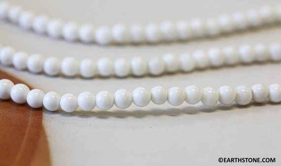 S/ White Agate 6mm Round Beads 15.5" Strand Pure White Color Agate Gemstone Beads For Jewelry Making
