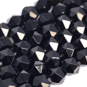 Shop Agate Faceted Beads! Genuine Natural Black Agate Loose Beads Star Cut Faceted Shape 5-6mm 7-8mm 9-10mm | Natural genuine faceted Agate beads for beading and jewelry making.  #jewelry #beads #beadedjewelry #diyjewelry #jewelrymaking #beadstore #beading #affiliate #ad