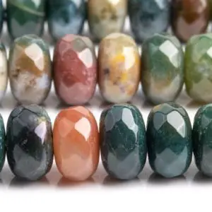 Shop Agate Faceted Beads! Genuine Natural Indian Agate Gemstone Beads 10x6MM Multicolor Faceted Rondelle AAA Quality Loose Beads (111030) | Natural genuine faceted Agate beads for beading and jewelry making.  #jewelry #beads #beadedjewelry #diyjewelry #jewelrymaking #beadstore #beading #affiliate #ad
